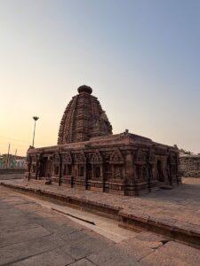 Beautiful ancient temple structure captured during sunrise, showcasing intricate design in Andhra Pradesh.
